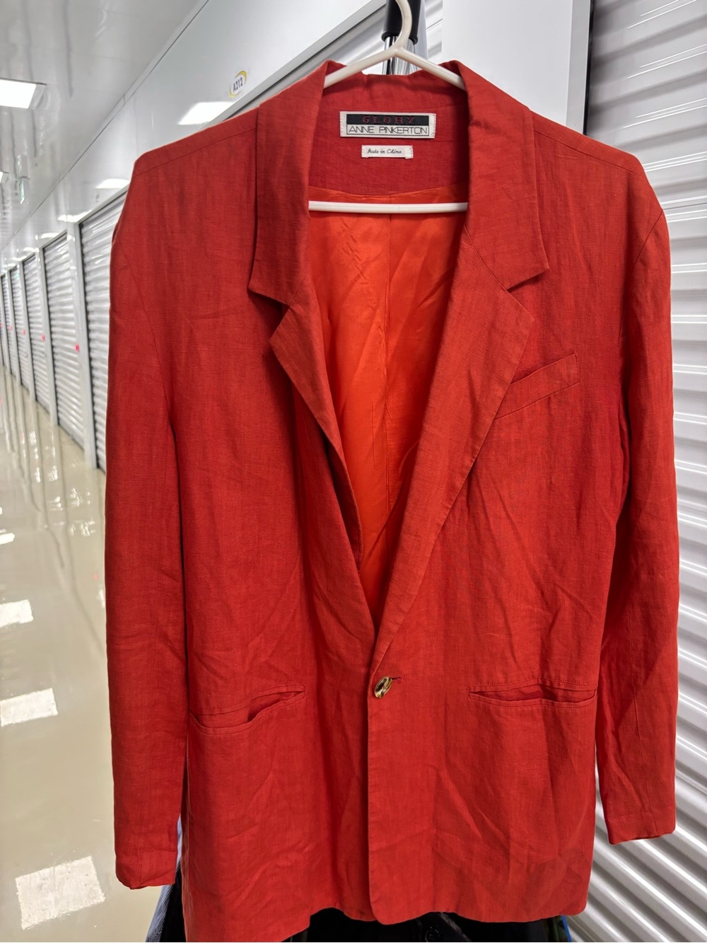 Anne Klein Orange Linen Blazer